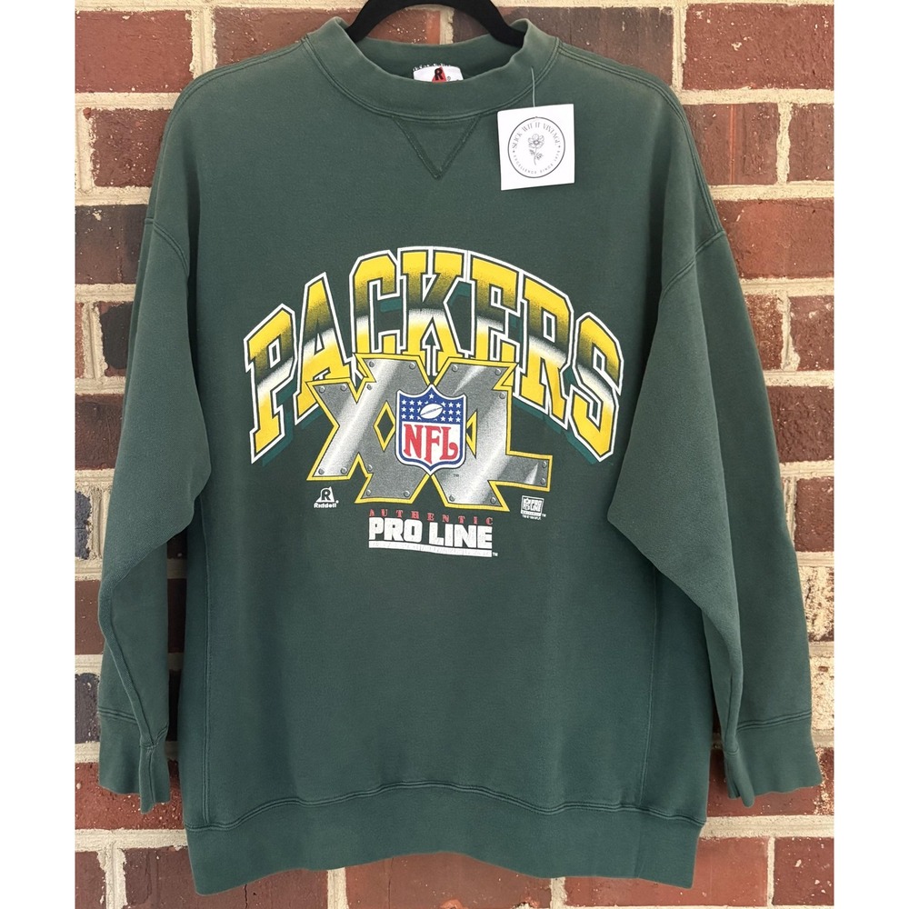 Vintage Green Bay Packers Sweatshirt‎ Mens XL Green NFL Football Crewneck 90s